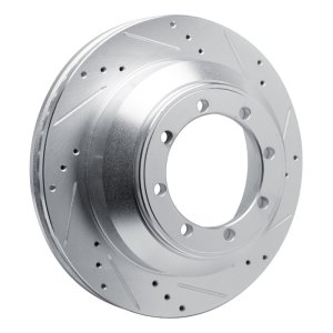 Ford E-350 Super Duty Brake Rotor (1) - Rear Right - R1 Concepts - Drilled & Slotted - Silver - `08-`19